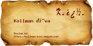 Kollman Éva névjegykártya